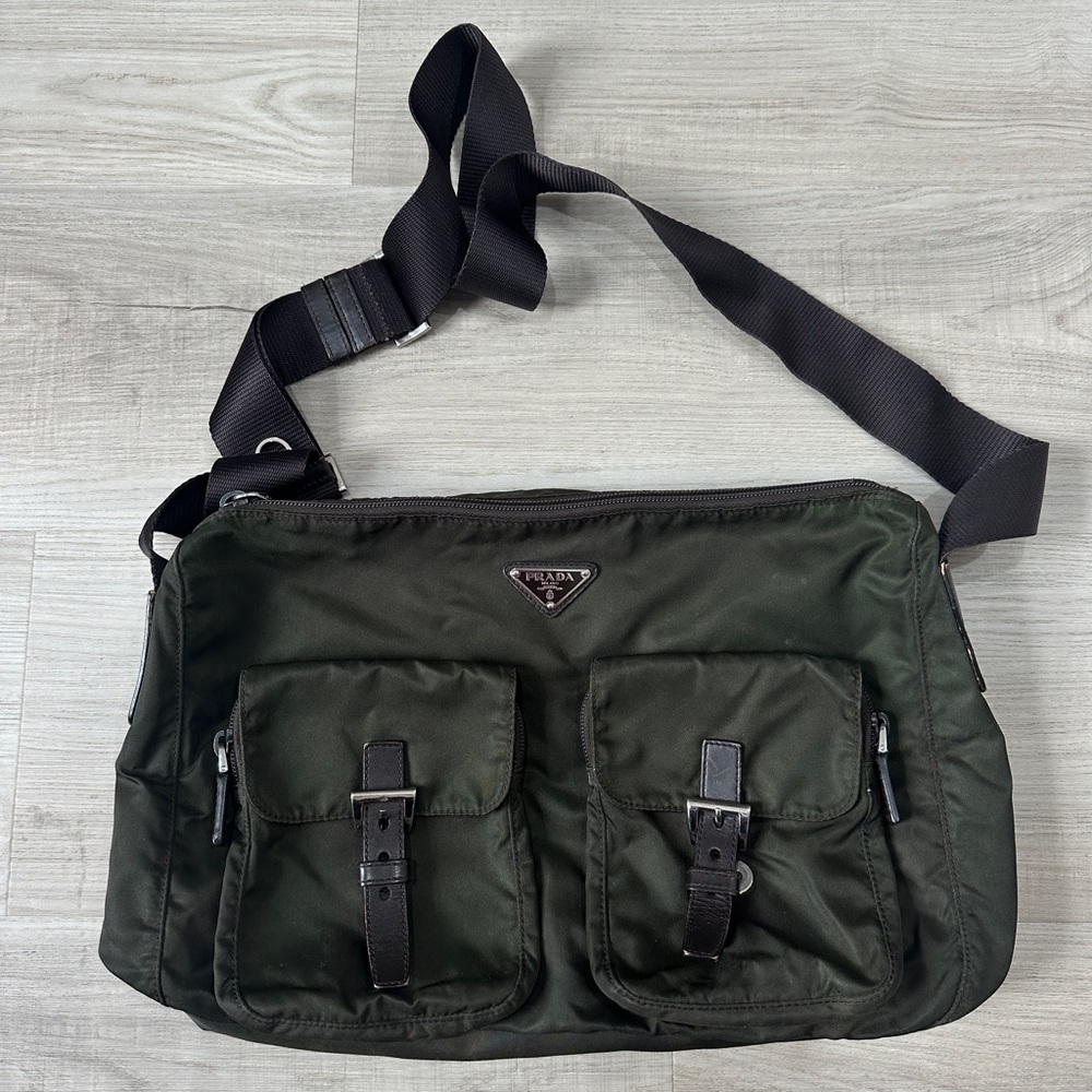 Prada Men's Olive Messenger Bag